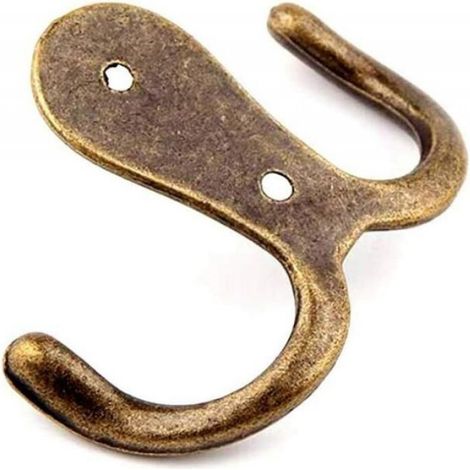 Crochet Mural - Alliage De Zinc - 55 X 41 Mm - Charge Max 16 Kg - Style Vintage Bronze - Pour Salle De Bain Et Vestiaire - Lot De 10 (1/5)