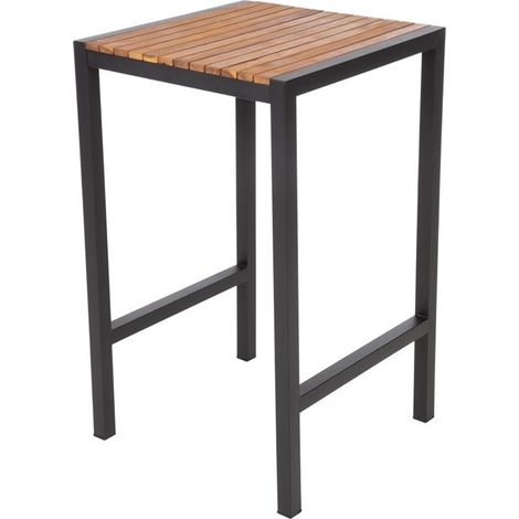 Table Mange-Debout Carré en Acier et Acacia - H1000 mm - Bolero (1/5)
