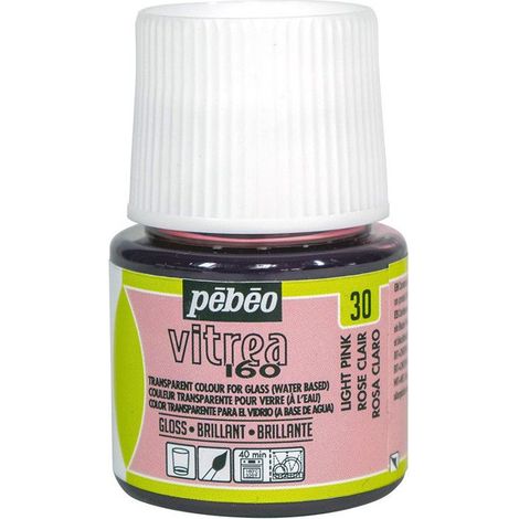 Peinture sur verre - PEBEO - V160 - 45 ml - Rose Clair - Effet Brillant (1/4)