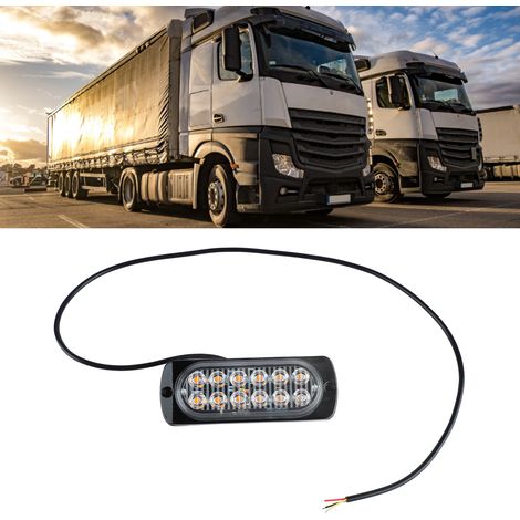 (Exklusiv in Mexiko erhältlich) Ultradünne LKW-Seitenmarkierungsleuchten, gelb blinkend, 12 LEDs (2er-Pack), 12–24 V (1/5)