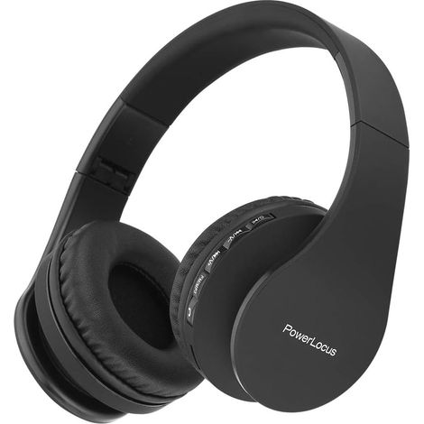 Casque Bluetooth sans Fil avec Micro intégré - Hi-FI Stereo – Micro SD/TF, FM Radio – Casque Pliables – pour iPhone/Android/iPad/Ordinateurs Portables (Noir) (1/5)