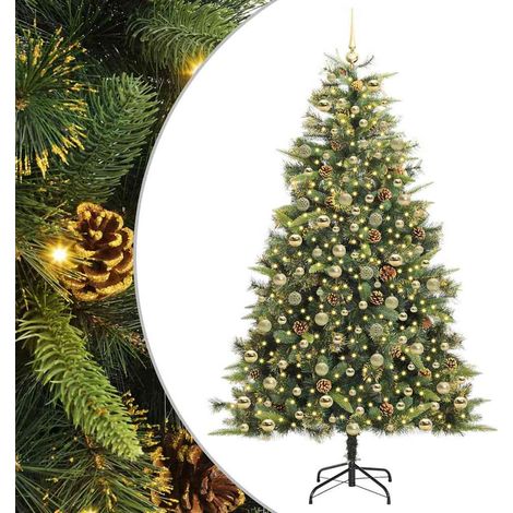 vidaXL Albero di Natale artificiale pieghevole con coni Verde 210 (1/5)