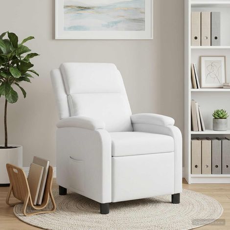 vidaXL Recliner Blanco Tela (1/5)