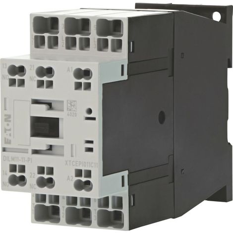 Eaton Contattore di potenza, 3 poli, 380 V 400 V 5 kW, 1 NO, 1 NC, RDC 24: 24 - 27 V DC, Comando a corrente continua, Morsetti push-in, 199273