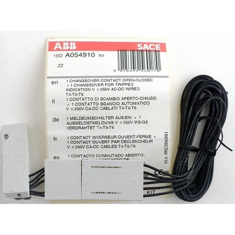Abb 054910 2 contacteurs( 1 inverseur ouvert/fermé + 1 ouverture par déclencheur) 250V T4-T5-T6
