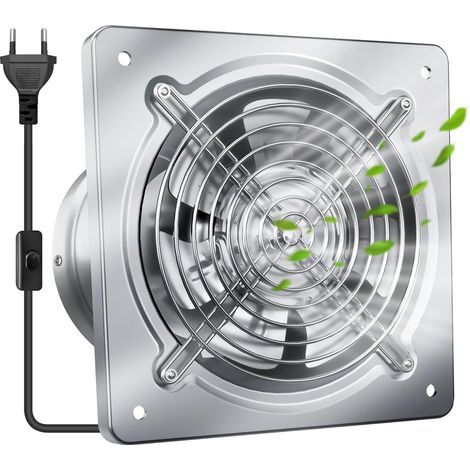 150 mm Extracteur d'Air 525m³/h – Silencieux, Durable, avec Valve Anti-Retour Améliore la Qualité de l'Air Parfait pour Salle de Bain, Cuisine, Argent (1/5)