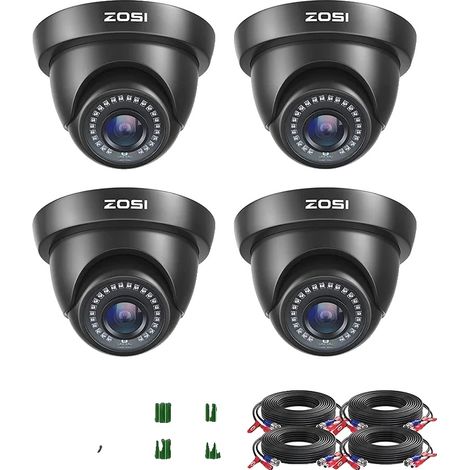 Cámaras de seguridad, resolución HD 1080P, visión nocturna, color negro. (1/2)