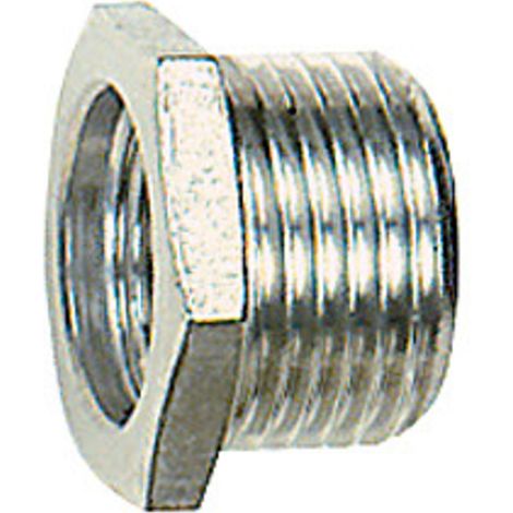 Riegler Reduziernippel, kurz, G 1/4 a., M5 i., SW 17, Edelstahl 1.4571 (1/3)