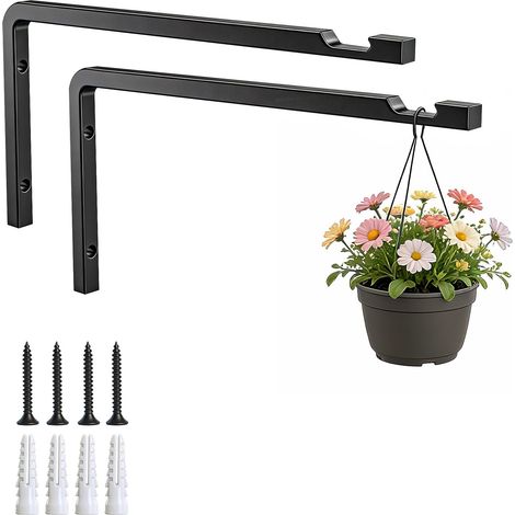 2 Pièces Crochets de Plafond pour Plantes Suspendues, Crochets Muraux Décoratifs D'extérieur, Métal Mur Crochet Swag pour Jardinières, Distributeur de Nourriture d'oiseaux Lanternes (1/5)