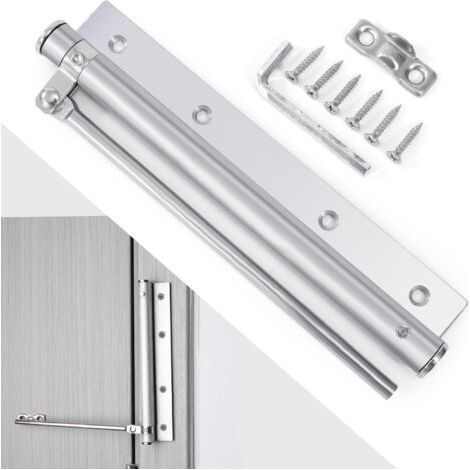 Automatic Door Closer Stainless Steel Door Closer Adjustable Spring Door Closer for Interior Door Offices Silver (1/5)