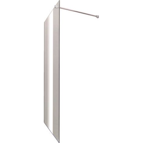 ONDEE ZEN - Paroi de douche ITALIENNE - Verre trempé 8mm - Sérigraphie Miroir - 90x200cm