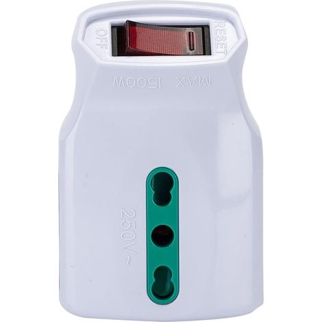 Adattatore Triplo 10A10 16A Fme Bianco 2P con T con Interruttore Termico