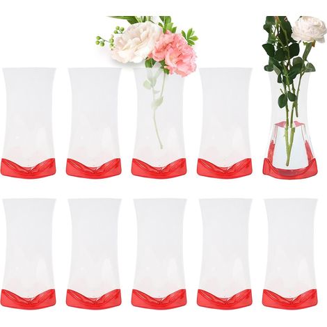 Tall Vase - Expandable Clear Modern Flower Vases for Stunning Table Centerpieces, Ideal for Living Room, Bathroom, and Weddings Decorative Clear Flower Vases - 24X14.5Cm Portable Centerpieces P (1/5)
