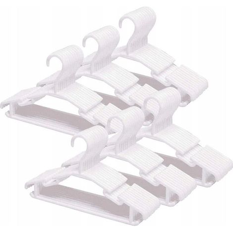 Packung mit 60 Kleiderbügeln aus Kunststoff für Babys und Kinder, 28 cm lang, weiß (1/5)