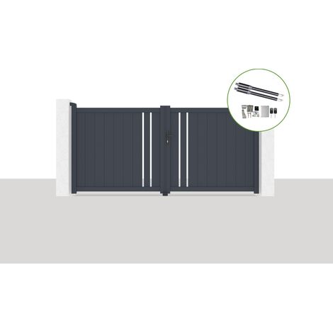 Pack portail battant électrique 300x140cm GIONA + Motorisation RANGER B150 (1/5)