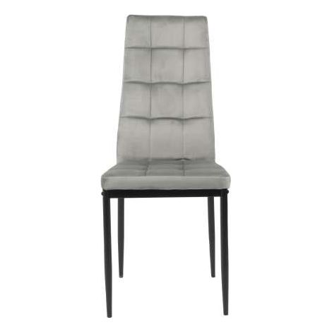 Domo Mea Sedia Sassonia in Velluto Antracite - Design Moderno 42x49x97 cm