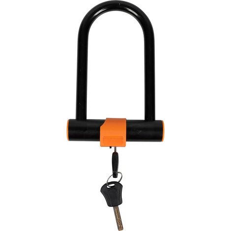 Antivol à clé - Forme en U - Livré avec 2 clés - Cadenas à clé intégré - Serrure anticrochetage - Tube: Alliage zinc - Cadenas: Polypropylène - Diamètre: 14mm - Dimensions: 19 x 12 cm (1/5)
