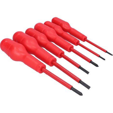 6-teiliges Set Schraubendreher mit magnetischem Schlitzkopf und Kreuzschlitz, isoliertes Reparaturwerkzeug für Elektriker (1/5)
