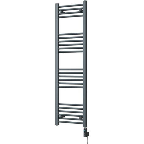 Zennor - Anthracite Electric Towel Rail H1400mm x W400mm Straight 400w Thermostatic WIFI (1/3)