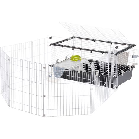 Ferplast PARKHOME Cage pour lapins et cochons d'inde avec clôture. Variante 100 - Misure: 95 x 177.5 x h 56 cm -