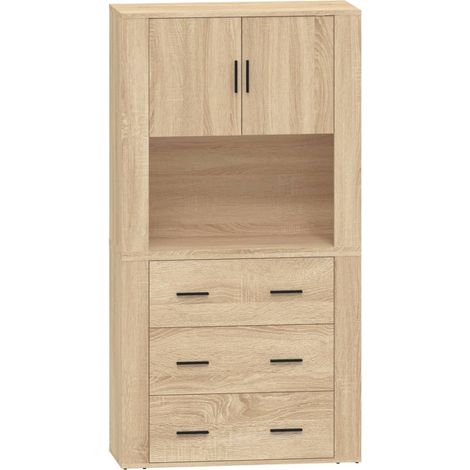 Buffet credenza cassettiera mobile contenitore organizer cucina soggiorno soggiorno alto sonoma multistrato marrone 020034218