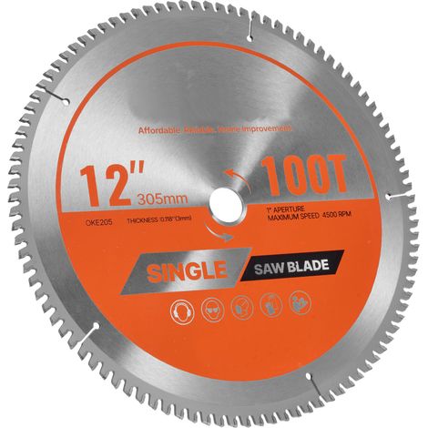 Mophorn Lama Circolare Ø 305 mm per Troncatrice, Disco da Taglio con 100 Denti, Foro Centrale 25,4 mm, Ideale per Lavorazione di Legno, Metallo, Alluminio e Acciaio