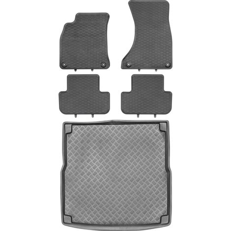 Juego de alfombrillas de goma para coche y maletero para Audi A4 B8 Kombi (2008-2015).