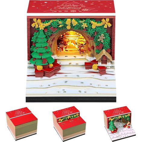 Calendrier 3D 2027 Décoration De Noël Arche LED 3D À Effeuiller Bloc-Notes Calendrier Papillons Adhésifs Pour Maison Bureau École Salon Chambre Dortoir (1/5)