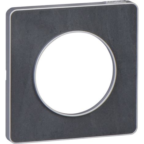Schneider Electric – Plaque 1 poste touch ardoise – Finition aluminium – Clipsable – Pour habillage appareillages électriques Schneider Odace