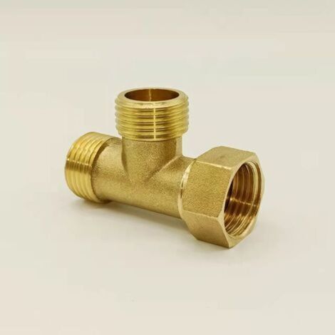 Messing-T-Stück, Außengewinde, Innengewinde, drehbare Überwurfmutter (1/2") (1/5)