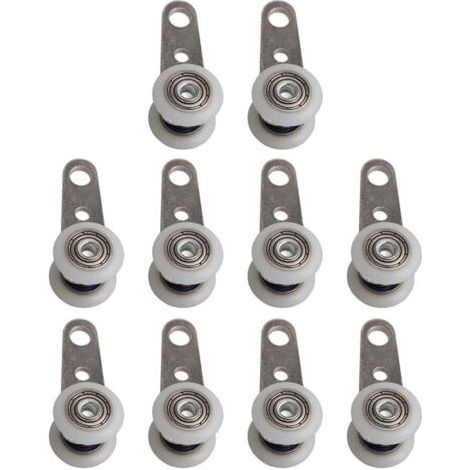 royaluxe -Lot De 10 Roulettes Pour Baies Vitrées Ou Portes Coulissantes - En Métal Et En Plastique - 4,5 X 1,9 Cm