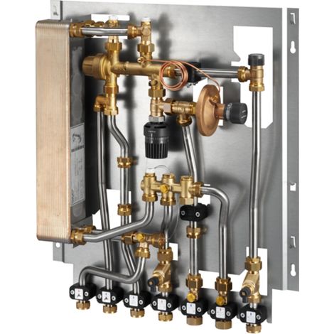 OVENTROP Estación de vivienda Regudis W-HTF con circuito de calefacción directo Rango de potencia 1, 12 l/min., intercambiador de calor soldado con cobre, 1341130