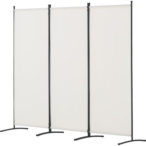 Mophorn Raumteiler, 3-teiliger faltbarer Sichtschutz, freistehende Stofftrennwand für Büro, Schlafzimmer, Esszimmer und Arbeitszimmer, weiß