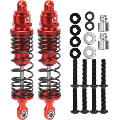 2 pièces 95mm Amortisseurs avant en alliage d'aluminium pour TRXXAS, SLASH, RC 1/10 2WD - Rouge (1/5)