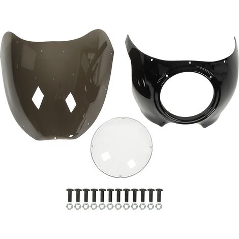 Écran de carénage de phare 7 pouces, pare-brise en ABS et verre, masque de protection pour phares ronds de moto, teinté fumé (1/5)