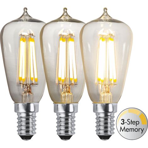 LED-Leuchtmittel ,Clear 3-Step Memory', E14, 2,5W, 30-250lm, Edison Form, retro, warmweiß (1/5)