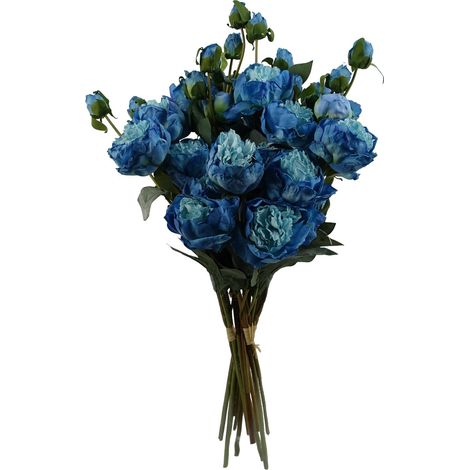 6 x 55cm Blue Peony Artificial Flower (1/5)