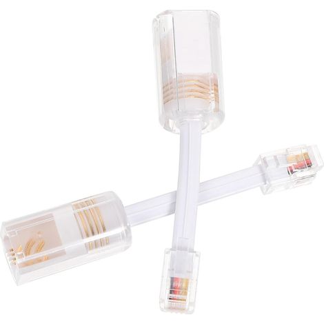 Démêloir de Cordon Rotatif Rj9 2 Pièces Dispositif Anti-torsion pour Téléphone Fixe Bureau à Domicile (1/5)