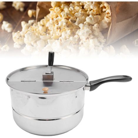Popcorn Popper Poppeur à popcorn Manuel en Acier Inoxydable pour Gaz Électricité avec Crank et Pot [Poppeur à popcorn Acier Inoxydable avec Crank Poppeur Gaz Électricité]