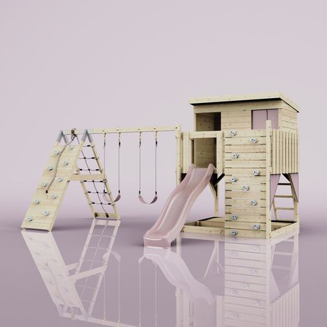 PolarPlay Tour de jeux Aksel Rosa 415 x 469 cm Balançoire pour enfants