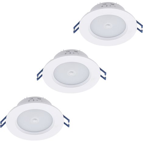 Litecraft Jeune Recessed Downlight Spotlight With PIR Sensor in White - 3 Pack (1/5)