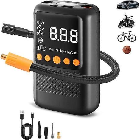 Pompe à air électrique sans fil pour vélo, gonfleur de pneus, compresseur d'air (1/4)
