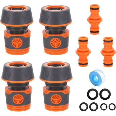 7 Pièces Connecteur Tuyau Arrosage, raccord Rapide Tuyau 1/2 Raccord Rapide Tuyau Arrosage Extension Rapide du Tuyau Kit (A) (1/5)