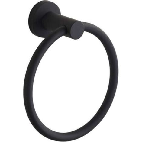 Wandmontierter Handtuchring aus Edelstahl 304 für Badezimmer, schwarz --