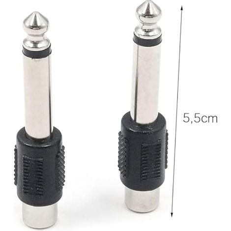 2 fiches mâles vers jack 3,5 mm, RCA vers jack mâle 3, 5, adaptateur jack 6, 35 vers jack 3 5, pour clavier, haut-parleur, casque (1/5)