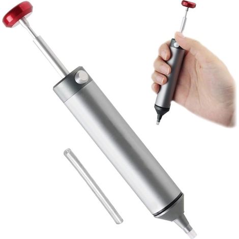 (150 mm) Outil de retraite de soudure, Pistolet à fer à souder électrique, Pompe à dessouder, Aspirateur de soudure, Ventouse Pompe à Dessouder, Pompe à dessouder électrique, avec 1 buse en silicone (1/5)