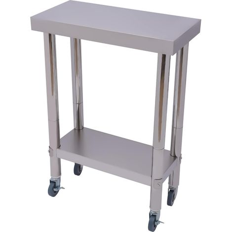 Tavolo da lavoro in acciaio inox con ruote, tavolo da lavoro, tavolo da catering, tavolo da cucina, tavolo di preparazione, tavolo di preparazione con ruote, tavolo da lavoro