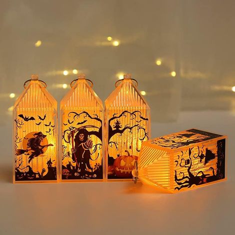 Lanterna di Halloween Lanterne decorative a LED 4 pezzi 4 modelli (1/4)