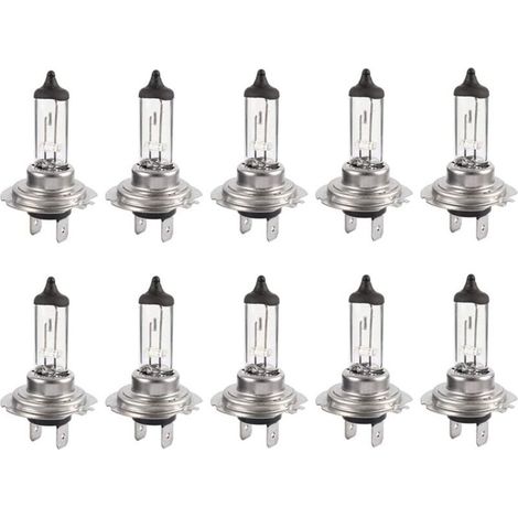 10pcs Ampoule halogène Led 12V H7 55W, Durable Ampoule blanche chaude Feux de route/feux de croisement pour voiture (1/5)