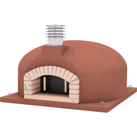 MOVELAR - Horno de Leña Exterior de Obra OLYMPUS MONS (Burdeos - 150 x 150 x 85 cm) – Horno de leña de obra con aislamiento térmico, perfecto para jardín o terraza - REF: M00562 (1/4)